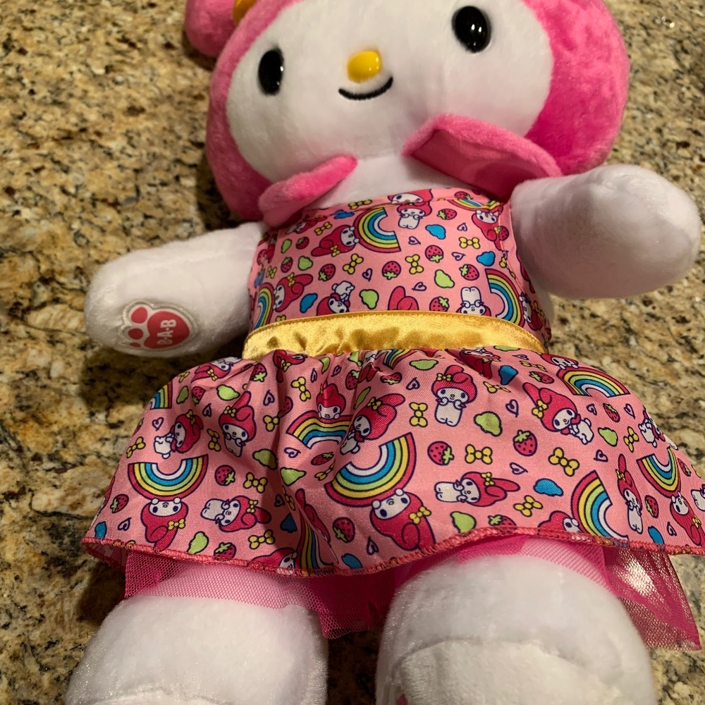 Build a Bear Workshop NWT Sanrio My Melody with Rainbow Dress